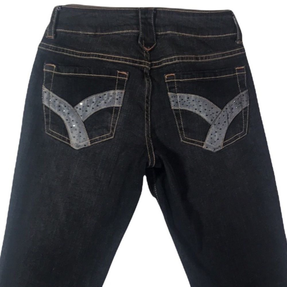 Baby‎ Phat Jeans Dark Wash Straight Leg Bling Jeans Size 3